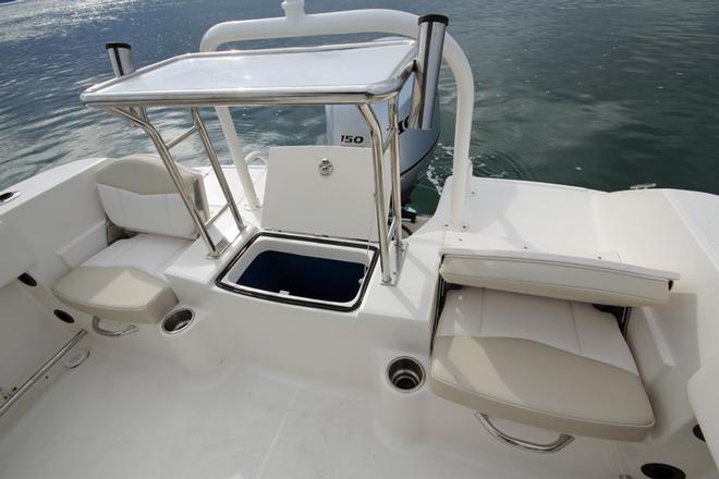 The transom is set out well with rear a rear casting deck and live well. © Jarrod Day